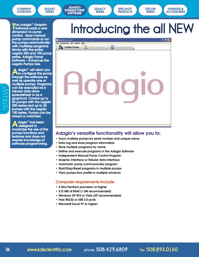 Adagio 軟體與通訊配件